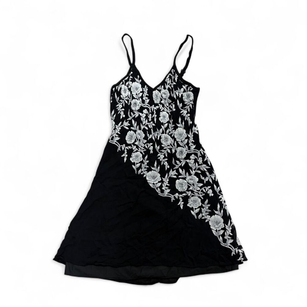 Vintage 90s American Angel Floral Mini Dress Small Whimsy Goth